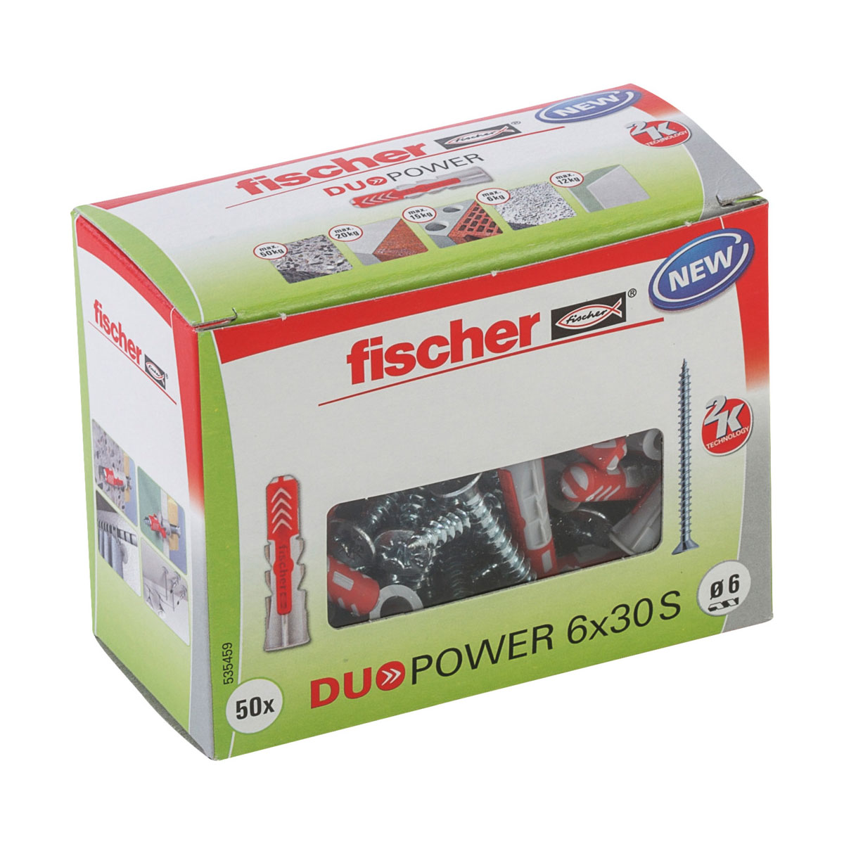 Fischer  Dübel DuoPower 6 x 30 S LD mit Schraube 50 Stück Bild 1