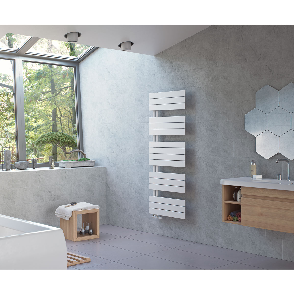 Ximax  Badheizkörper P2-Open 745 x 600 mm 447 Watt 50 mm Anschluss Weiß Bild 1