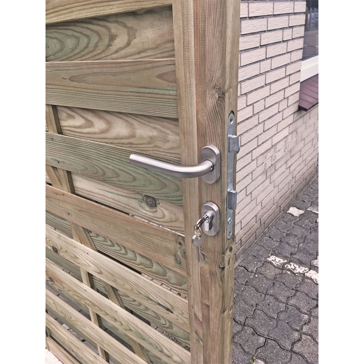 TETZNER & JENTZSCH Drückergarnitur mit Ovalrosetten, Edelstahl, gebürstet