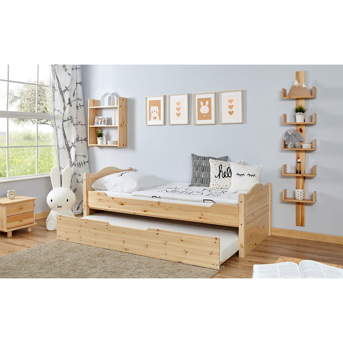 Ticaa Einzelbett Leni Kiefer mit Zusatzbett 100 x 200 cm Bild 2