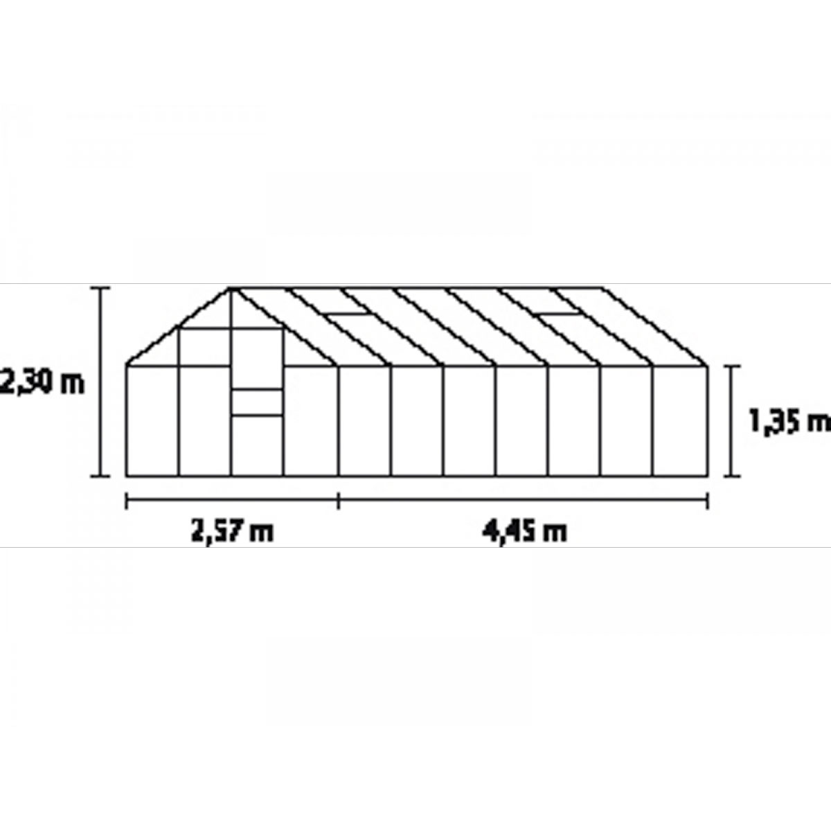 Vitavia Gewächshaus Merkur 11500 11,5m² 3 mm Einscheibensicherheitsglas silber Bild 2