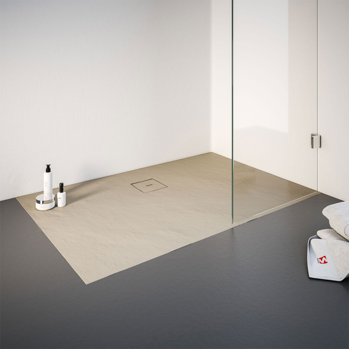 Schulte Express Plus Duschwa Mineralg Steinstr Rechteck -Plan 1400 x 800 sand