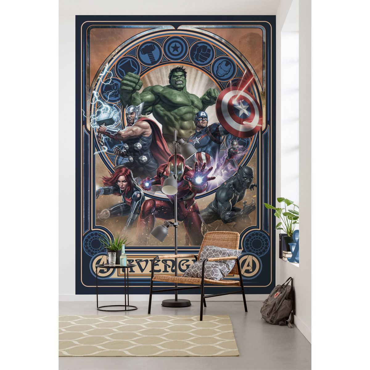 Komar  Vlies Fototapete Avengers Ornament 200x280 cm