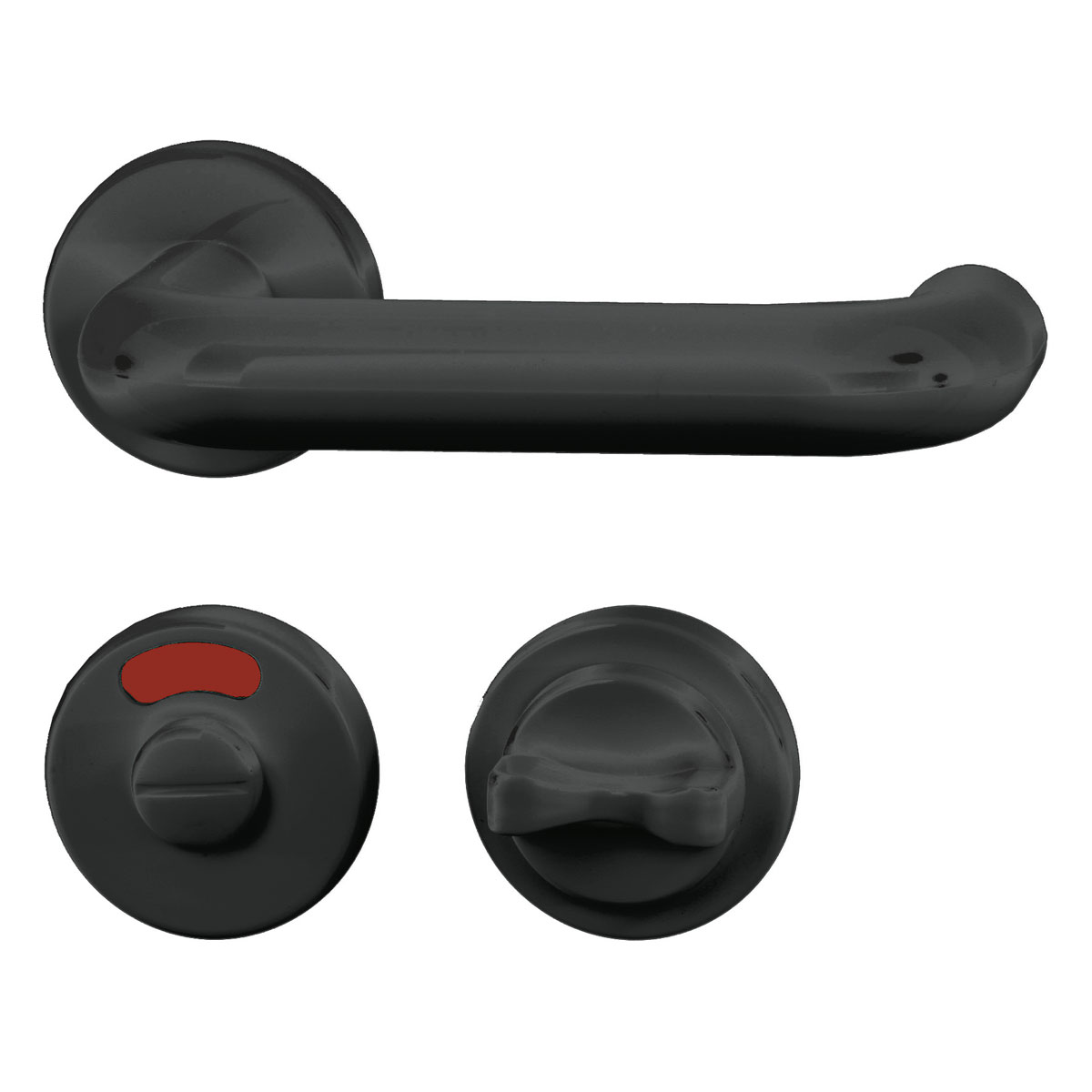 Alpertec Rosettengarnitur Wanda-R für WC schwarz