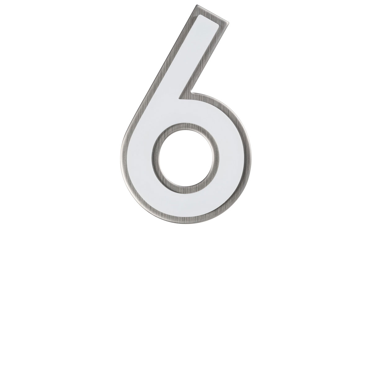 Alpertec Hausnummer 6 nachtleuchtend Edelstahl satiniert Bild 1