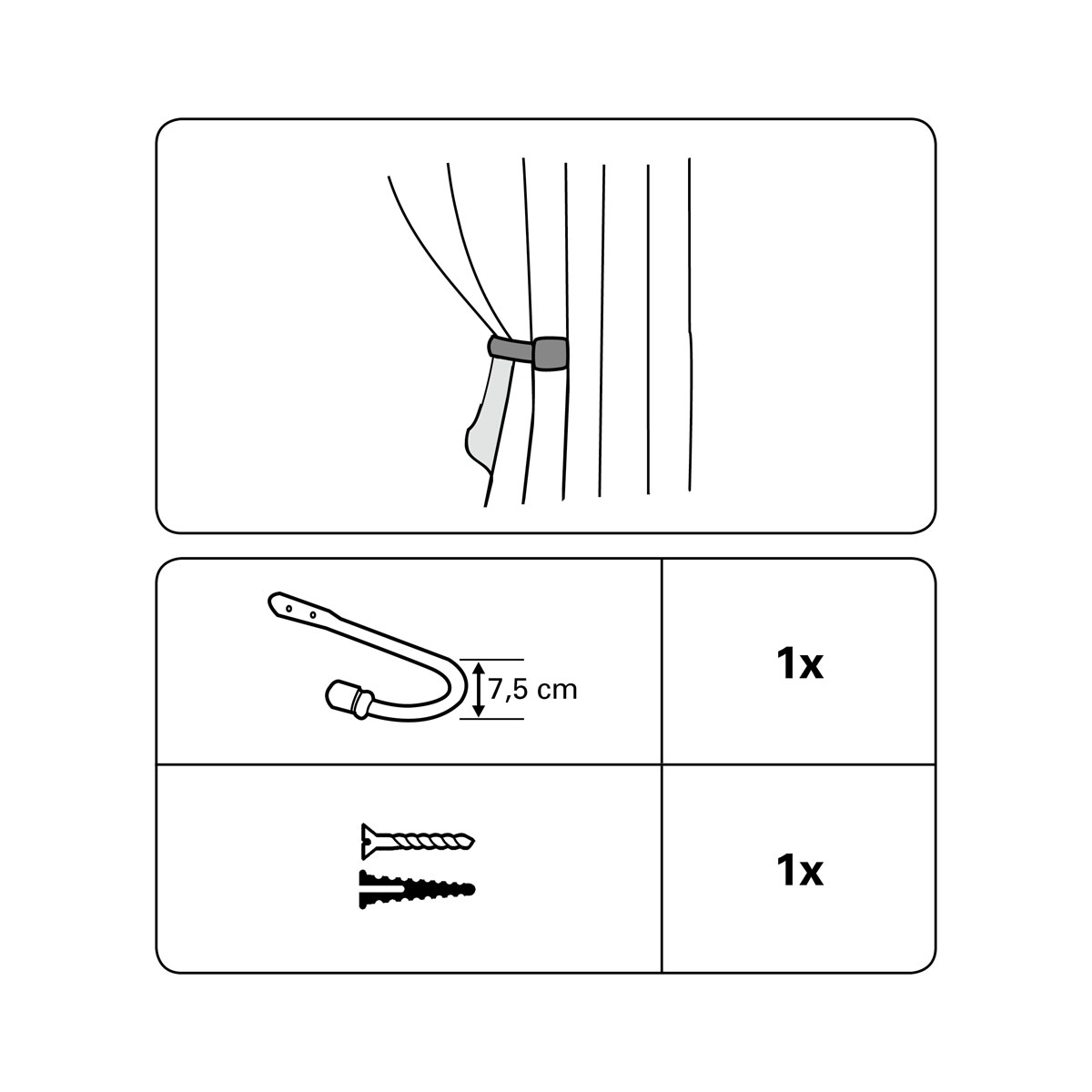Gardinia Raffbügel Memphis silber/matt Bild 4