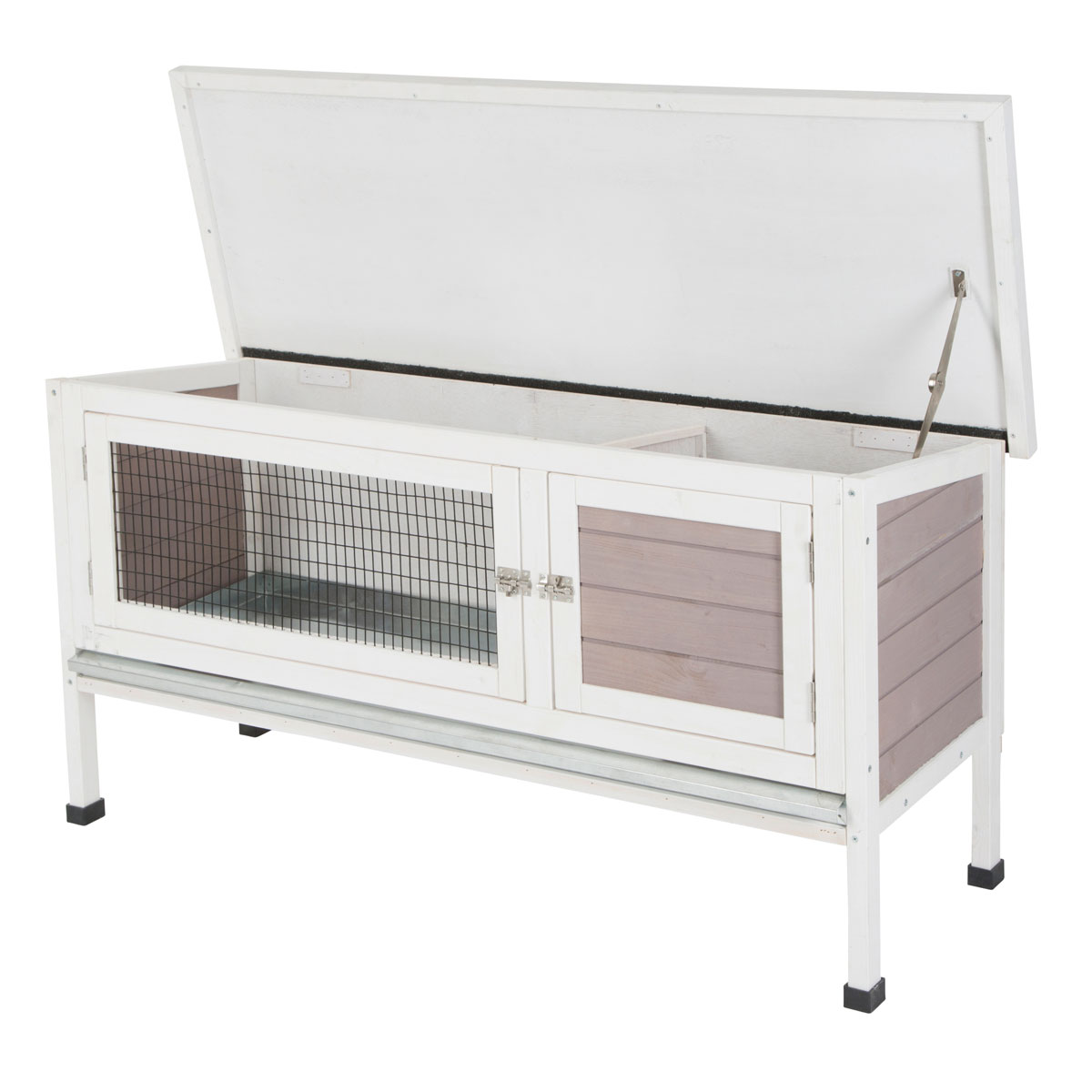 Kleintierstall Freddy 116 x 62 x 45 cm weiß-schwarz Bild 2