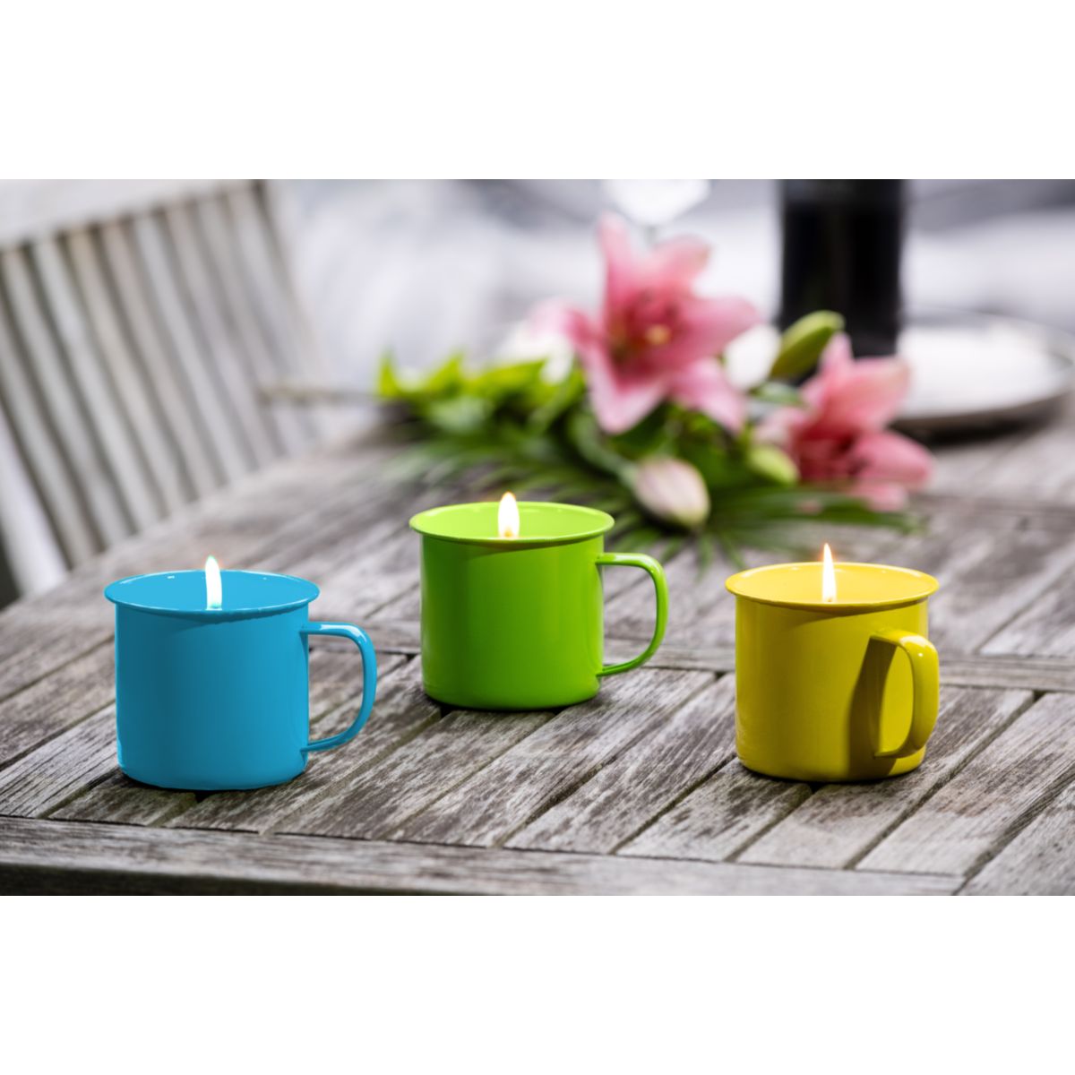 Flower Power Citronellakerze TAZA im Metalltöpfchen 11,5 x 8,8 x 7,5 cm Bild 2