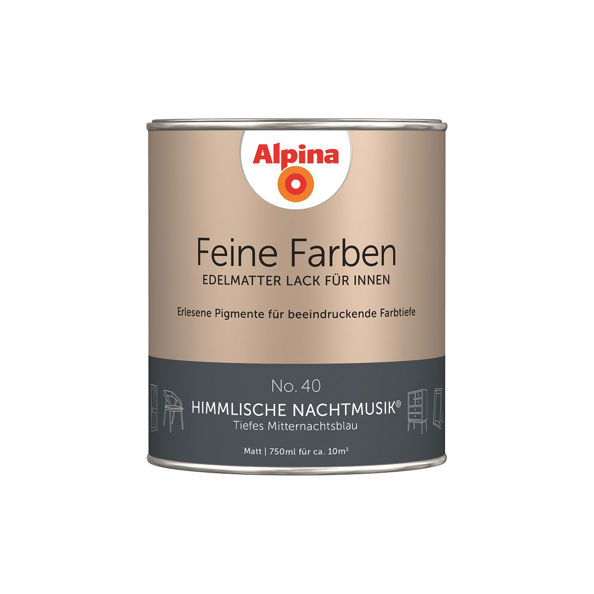 Alpina  Buntlack Feine Farben Lack No 40 Himmlische Nachtmusik edelmatt 750ml