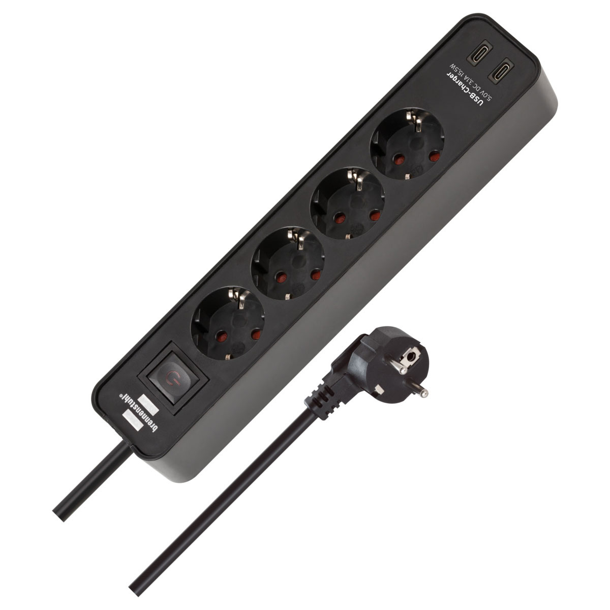 Brennenstuhl Steckdosenleiste Ecolor 4fach USB C 15,5W