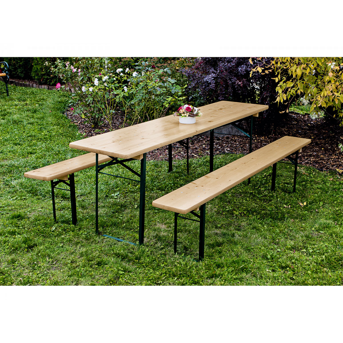 Festzeltgarnitur Standard mit Tisch 220 x 70 cm