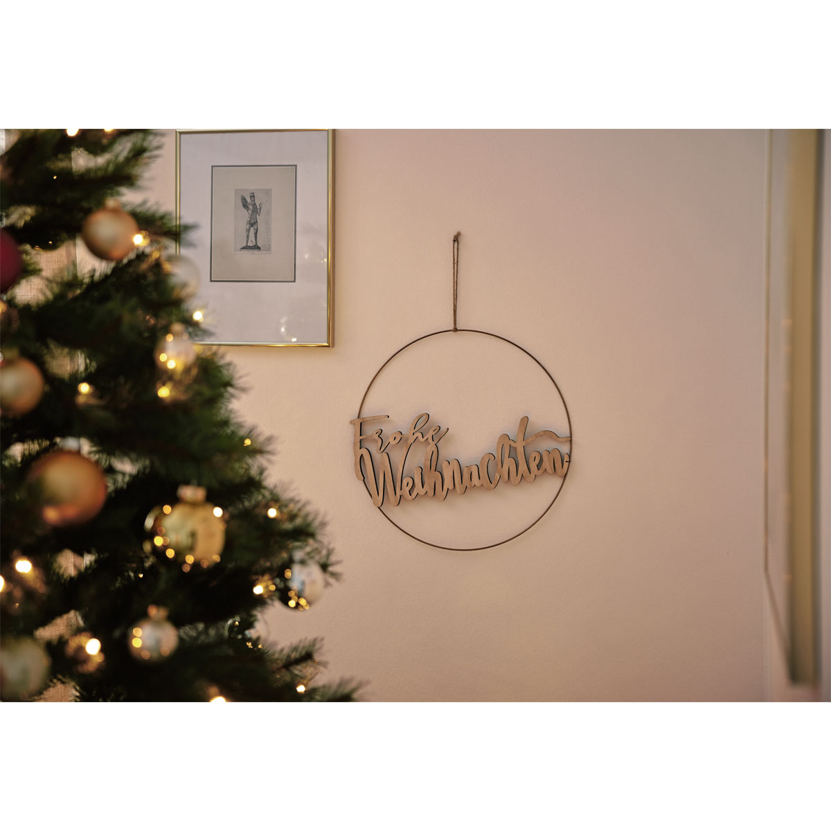 Deko Metallring mit Schrift zum Hängen 40 cm Bild 2