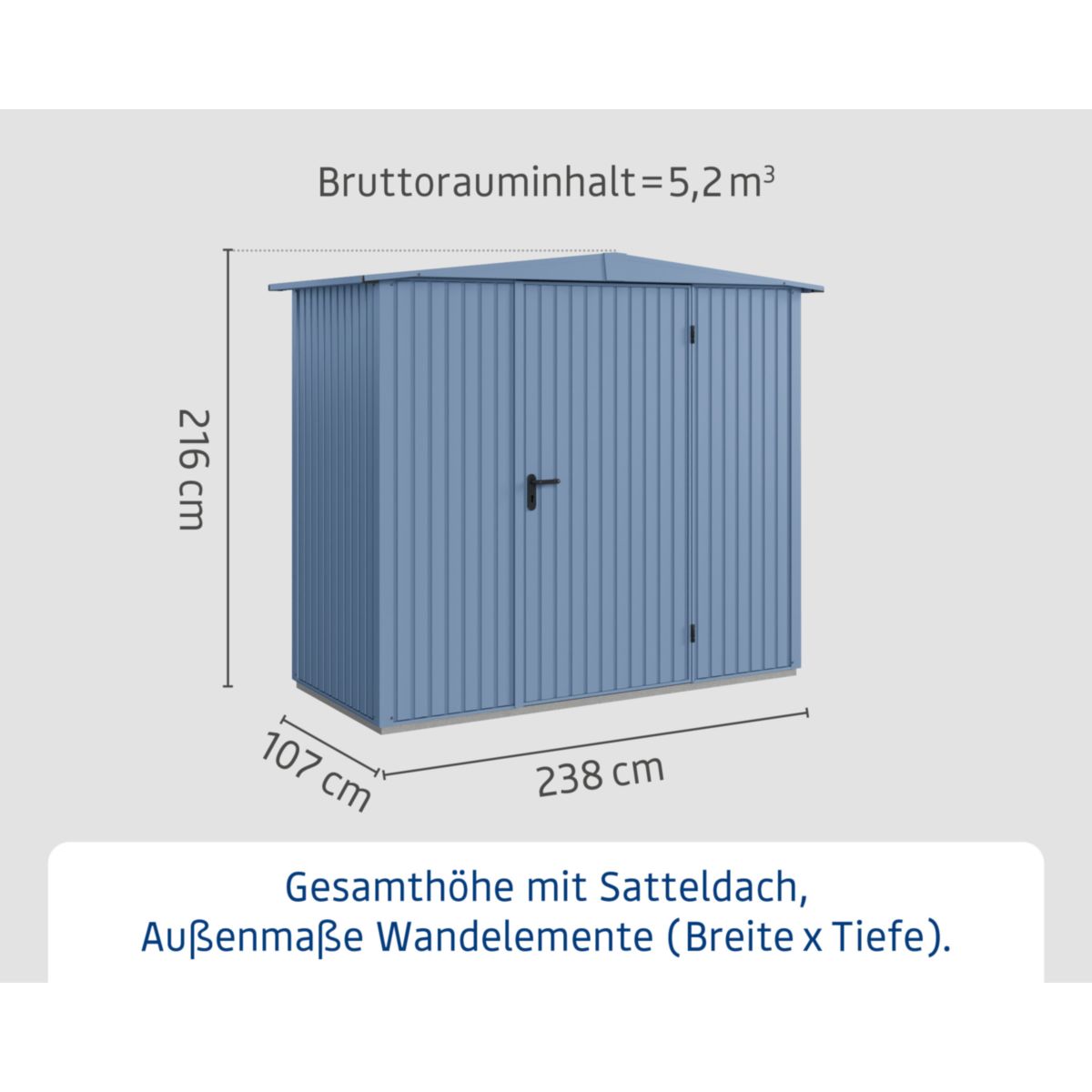 EcoStar  Gerätehaus Trend-STyp 1RAL5014 1 flg Bild 4