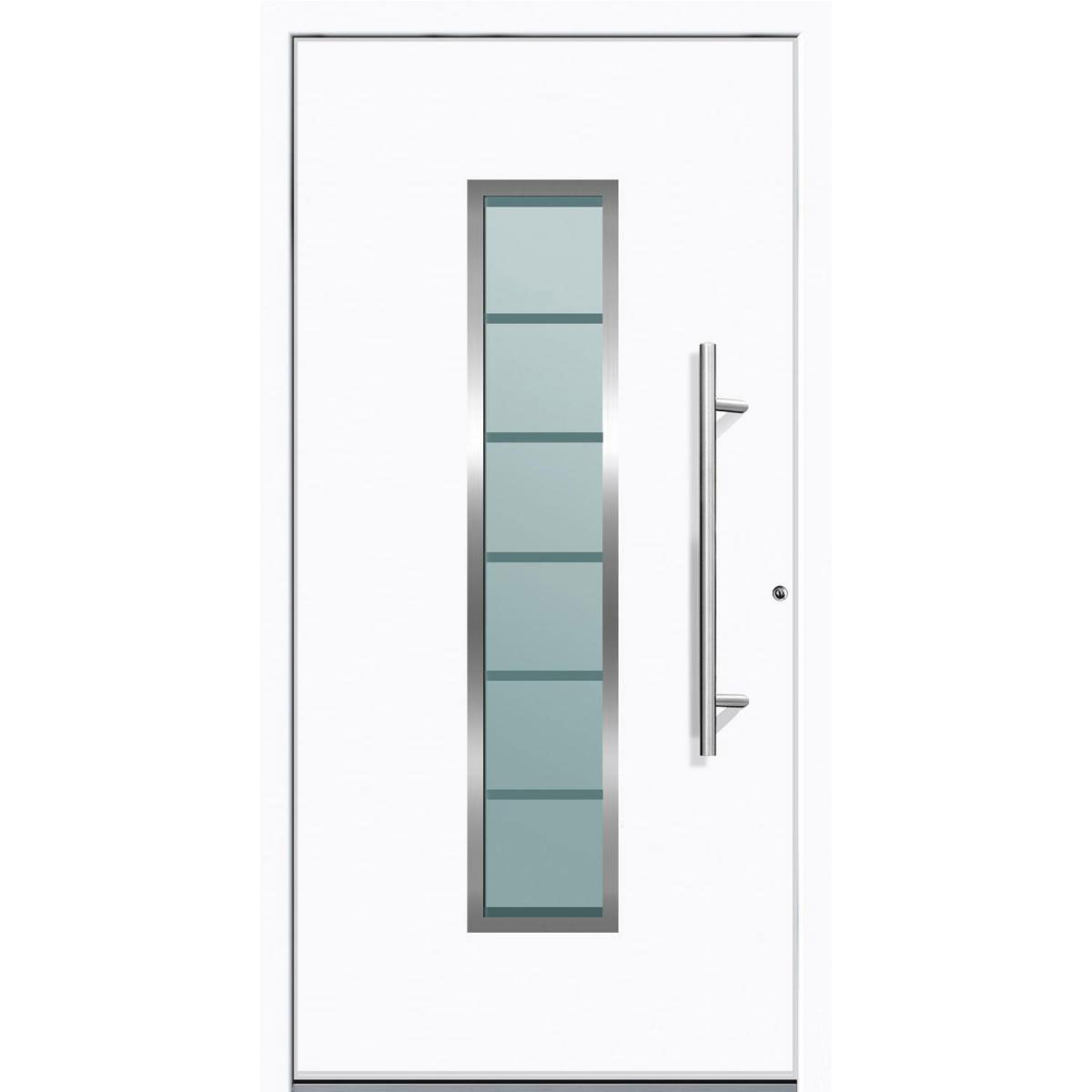 Aluminium Sicherheits-Haustür Bergamo Superior 60 mm weiß 100 x 210 cm Anschlag rechts inkl Griffset