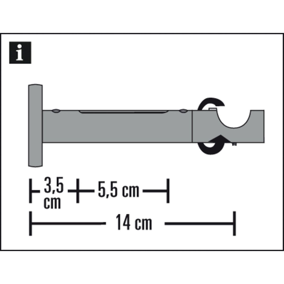 Gardinia Spezialträger Chicago für Durchmesser 20 mm 3,5-9/14 cm Edelstahl-optik Bild 3