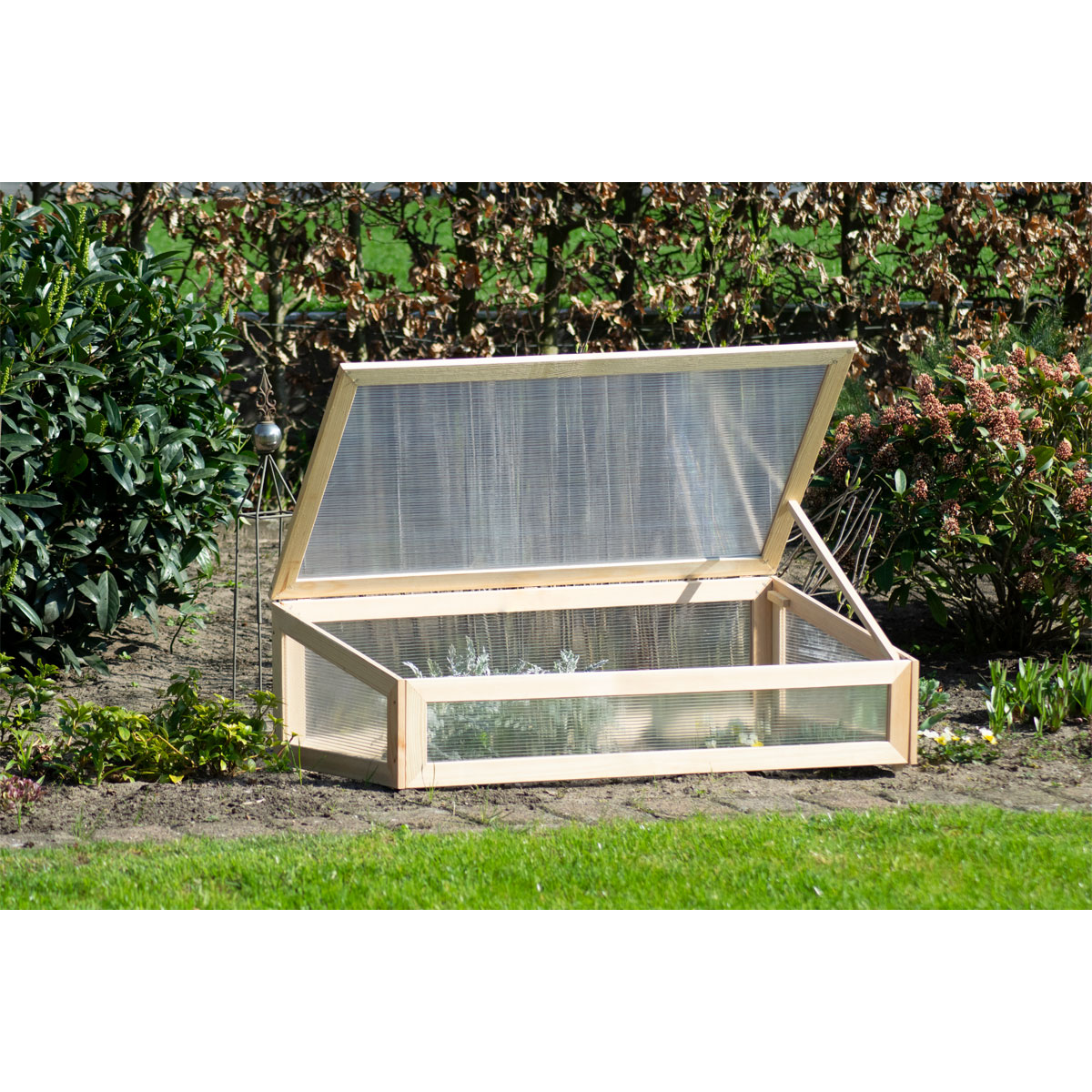 dobar Frühbeet-Aufsatz 128 x 67 x 31,5 cm Kiefer natur Bild 5