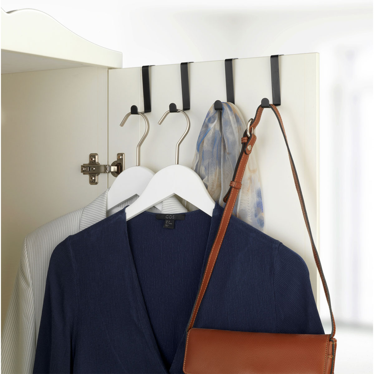 Wenko Türgarderobenhaken schwarz 4er Set Bild 5