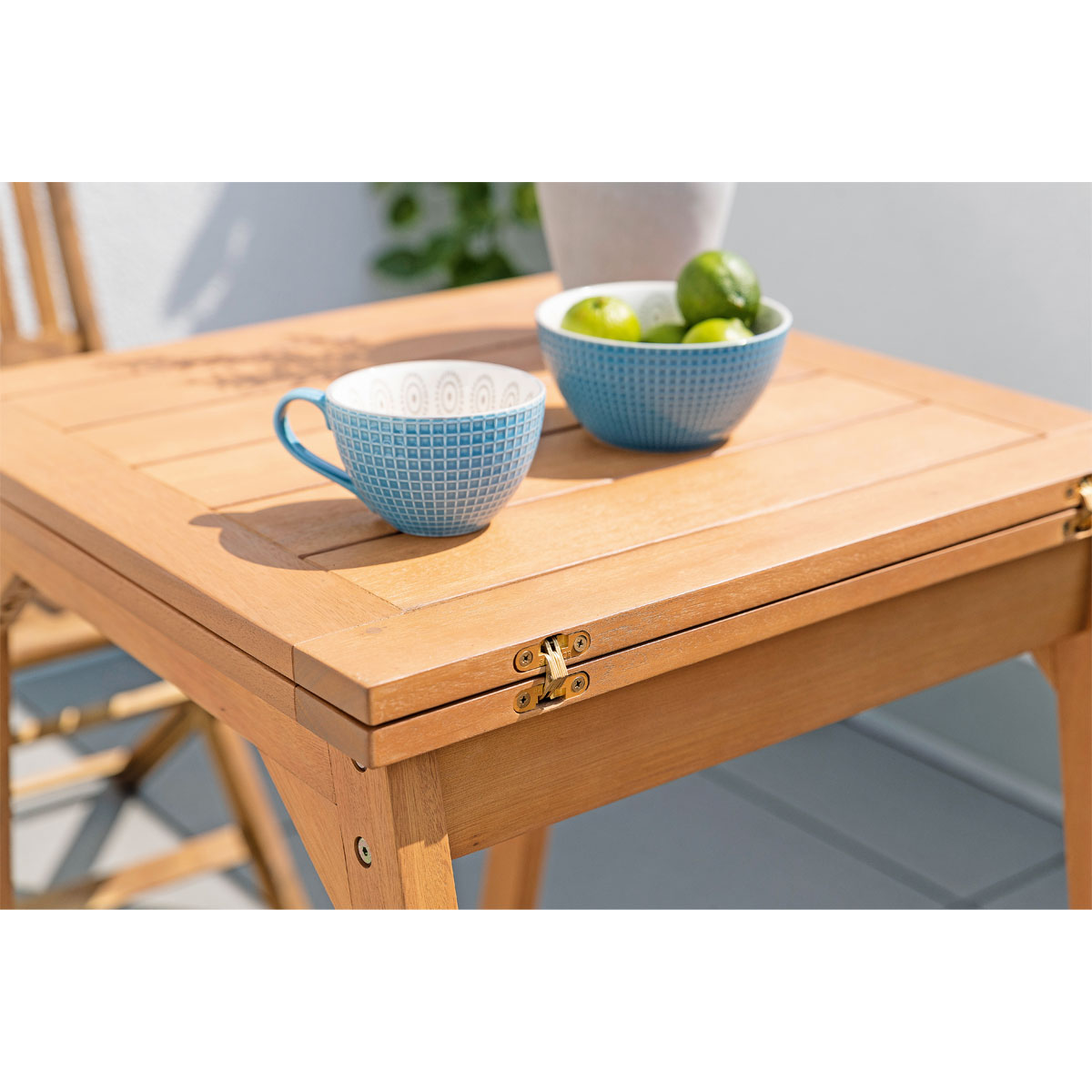 Haveson Balkontisch Rhodos 60-120 x 74 x 60 cm Eukalyptusholz Bild 4