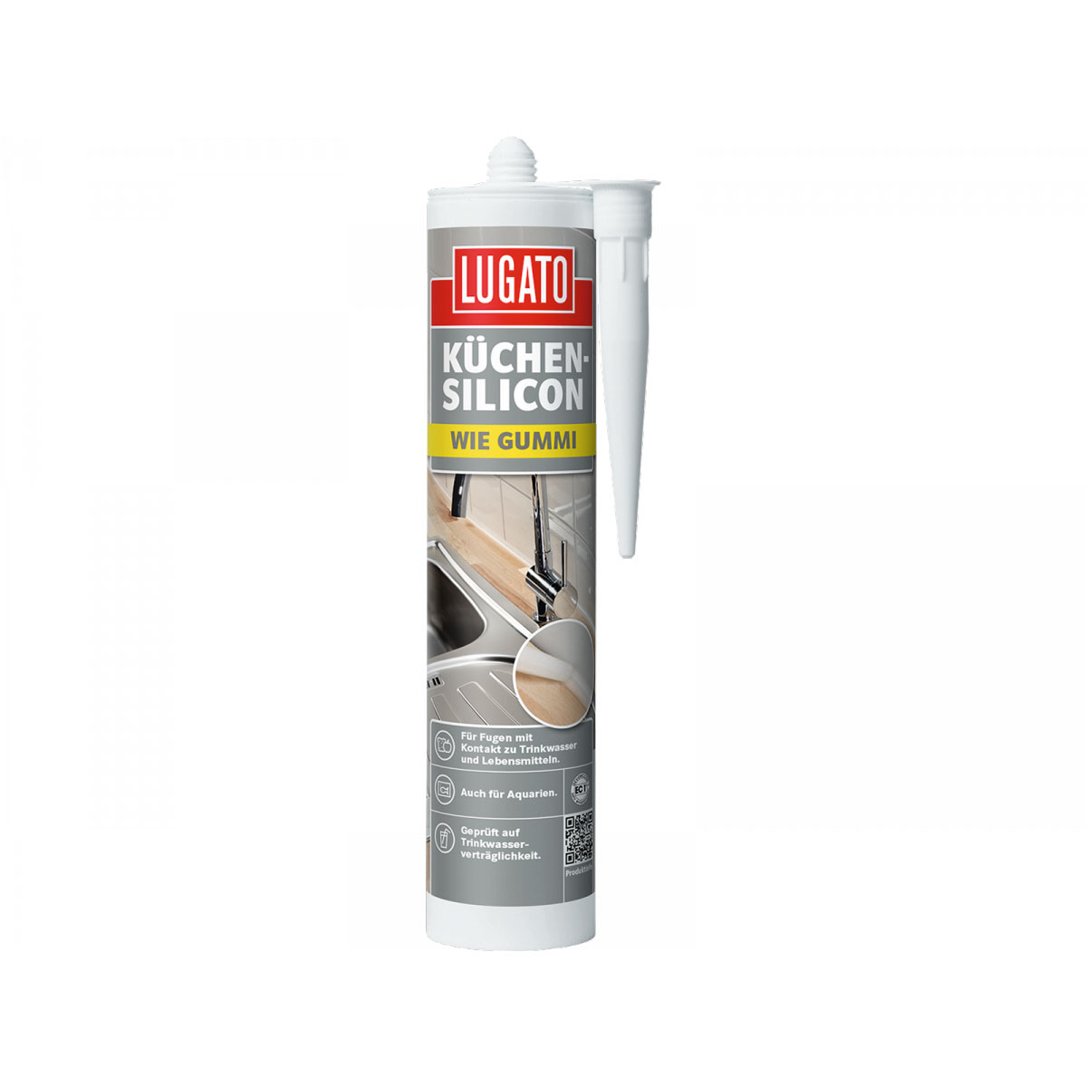 Lugato Küchen-Silikon Wie Gummi Schwarz 310 ml