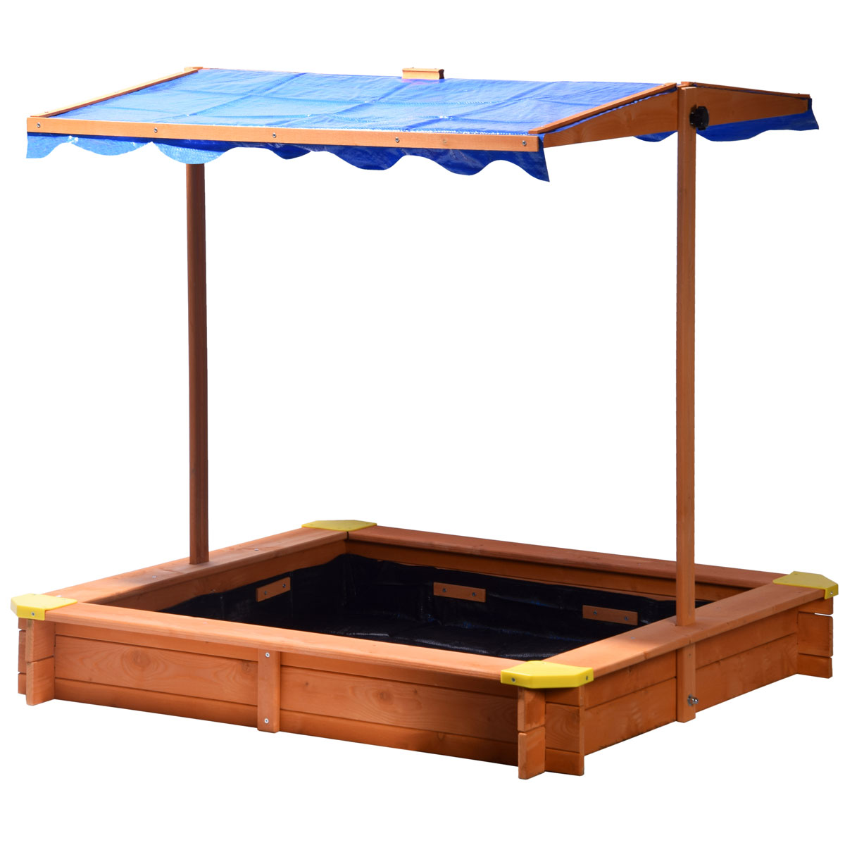 dobar Sandkasten aus FSC-Holz inkl Bodenplane 117 x 117 x 117 cm Bild 1