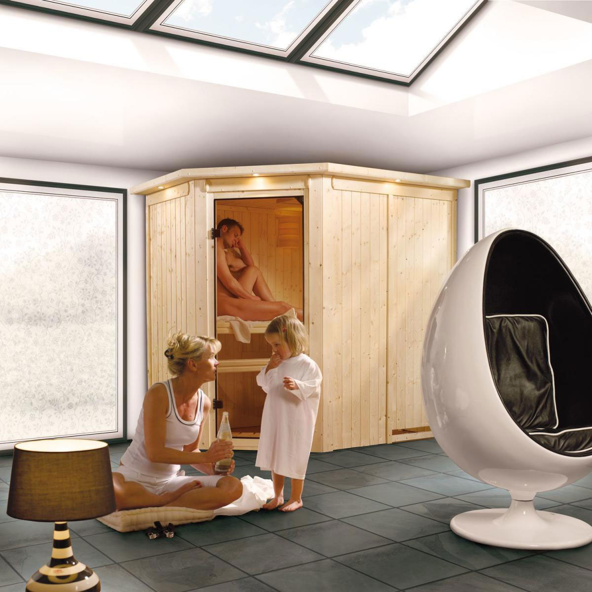 Karibu Systemsauna Saja 68 mm ohne Ofen ohne Dachkranz Bild 5