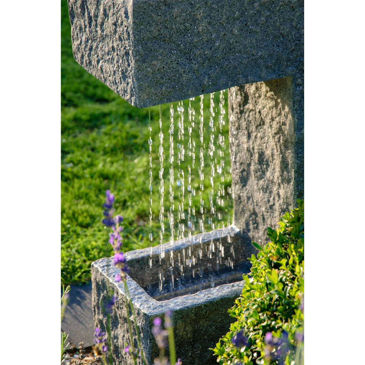 dobar Design-Gartenbrunnen mit Pflanzkasten 20,5 x 70 x 39 cm grau Bild 7