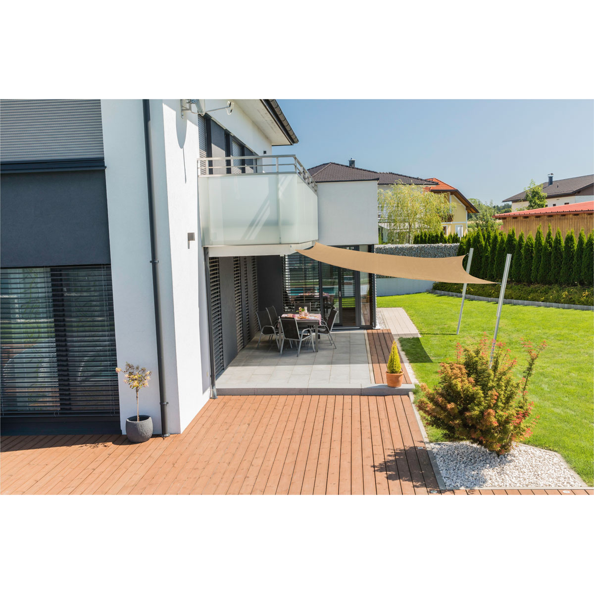 Viereck-Segel Capri 4 x 4 m reed Bild 3