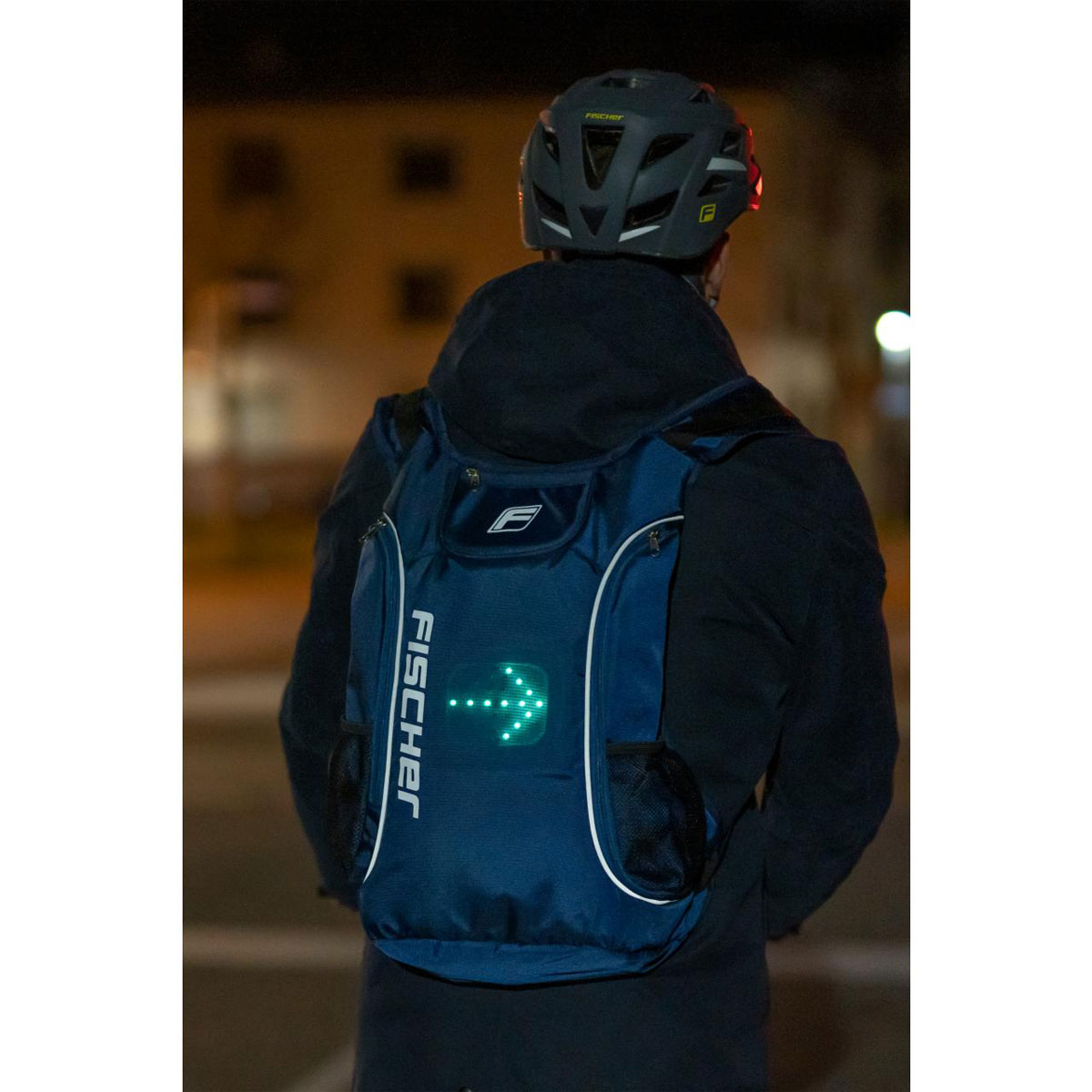 Fischer Bikes Rucksack mit Blinkfunktion blau Bild 5