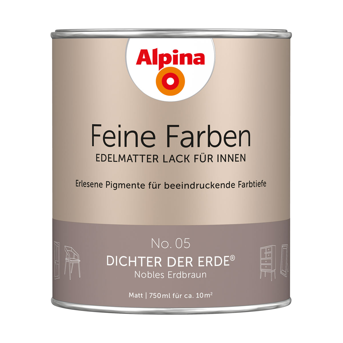 Alpina  Buntlack Feine Farben Lack No 05 Dichter der Erde edelmatt 750ml