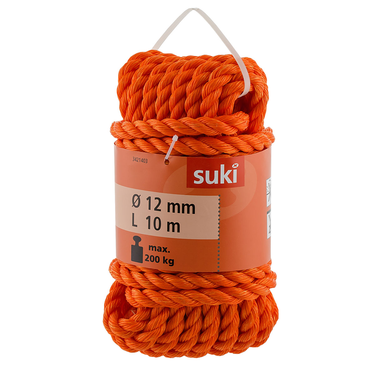 Suki Seil gedreht PP 12,0 mm 10m orange Bild 2