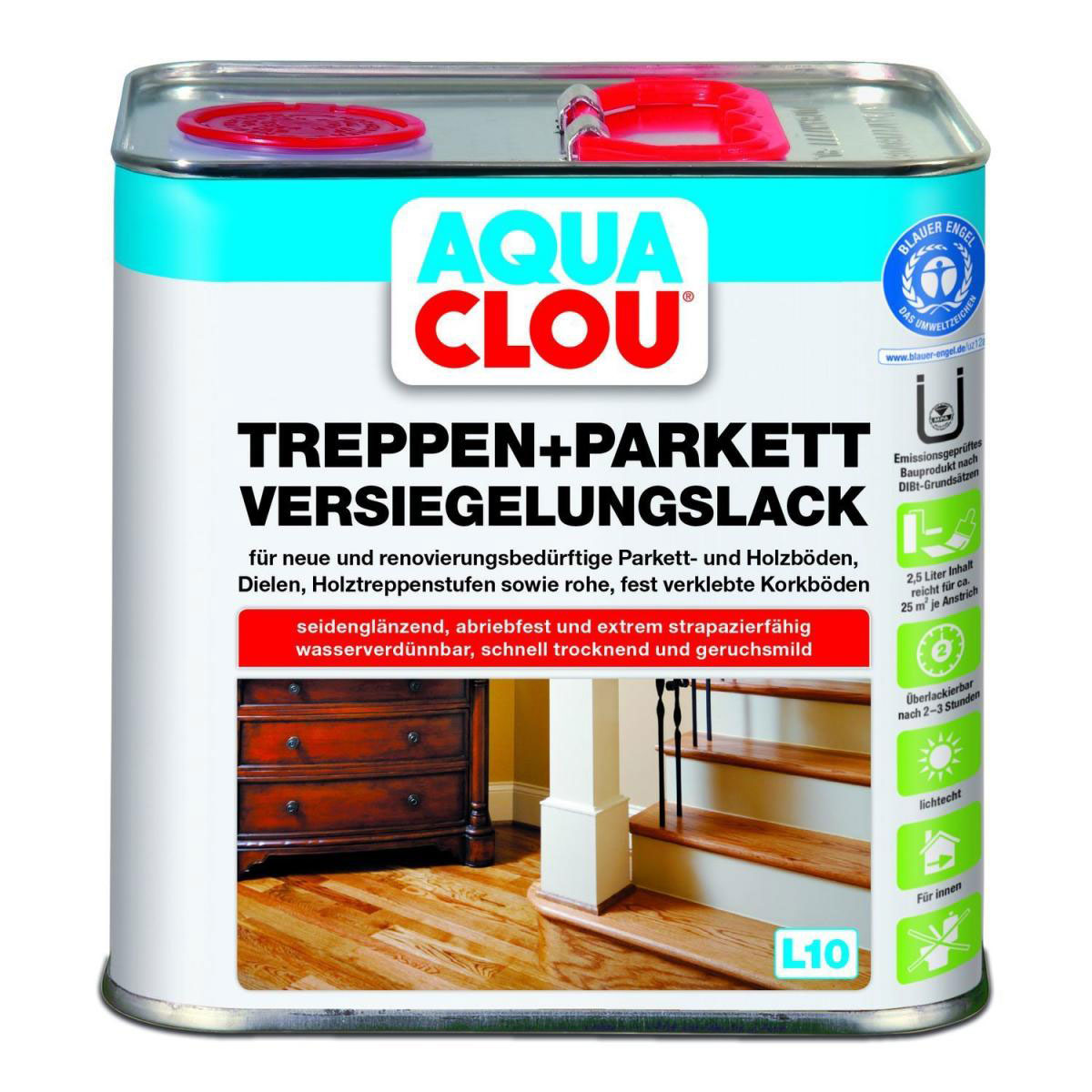 Clou L10 Aqua Treppen- und Parkettlack 2,5 L