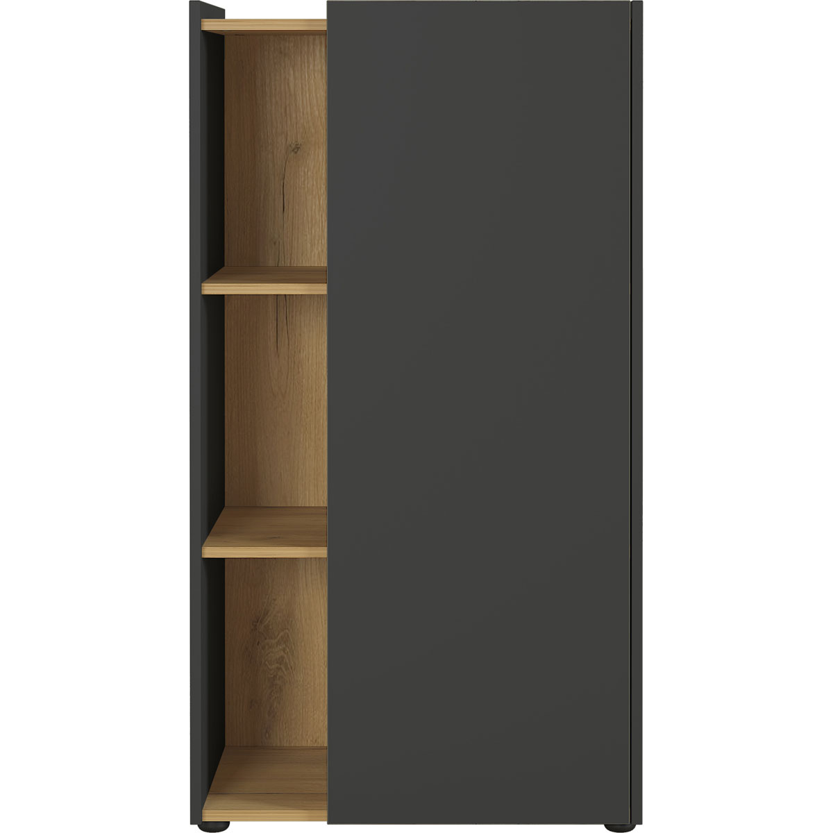 Aktenschrank Antonio mit offenen Fächern 62 x 115 x 42 cm graphit/Navarra-Eiche-Nachbildung Bild 1