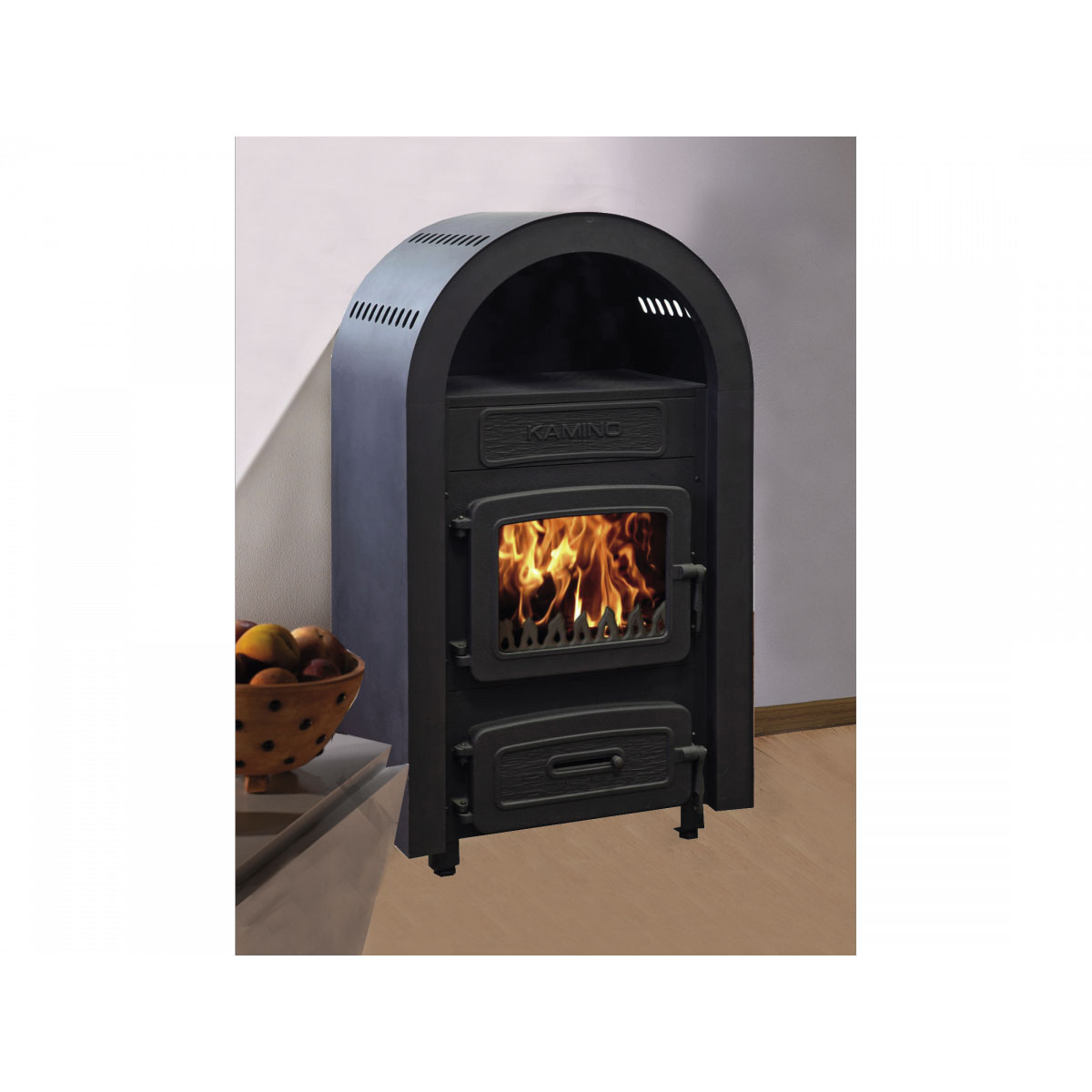Dauerbrandofen Kamino 109-6 F/Amax. Leistung 6 KW, Anschluß hinten Bild 1