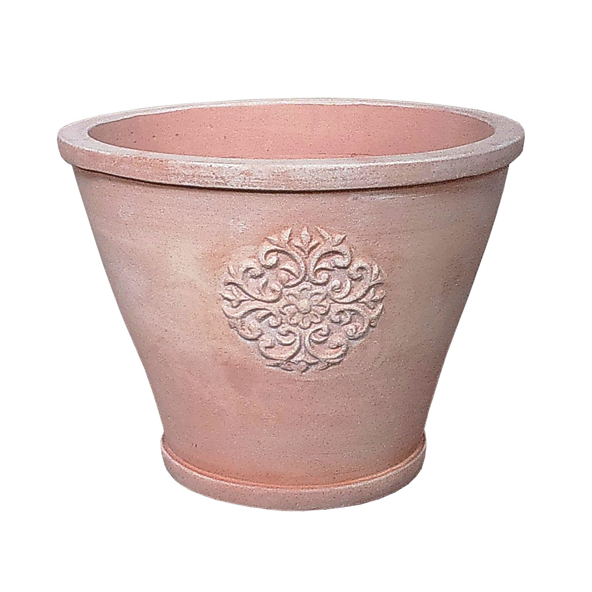 Haveson Stapeltopf mit Ornament Durchmesser 34 cm Terrakotta