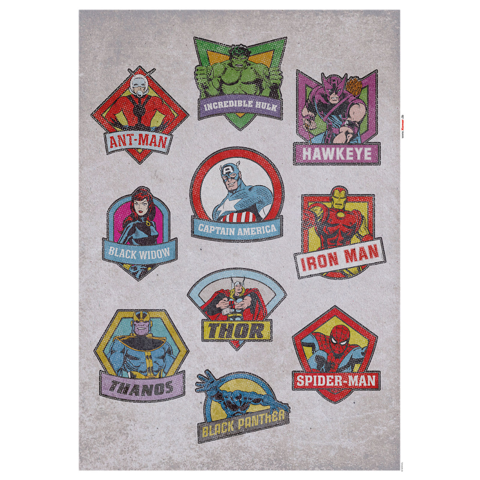 Komar  Wandtattoo Avengers Classic Badges 50x70 cm Bild 2