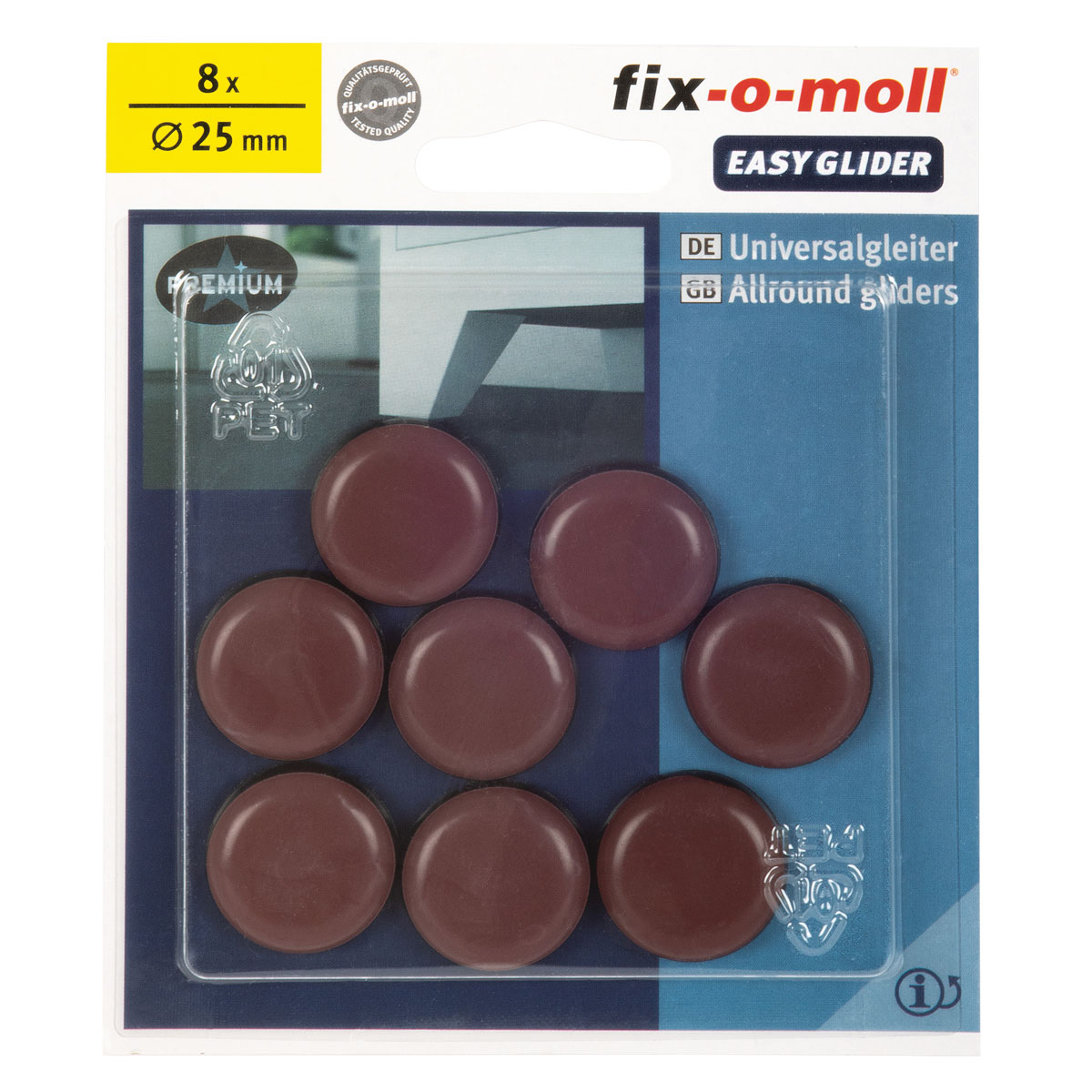 Suki Universalgleiter Easy Glider klebend Durchmesser 2,5 cm braun 8 Stück Bild 2