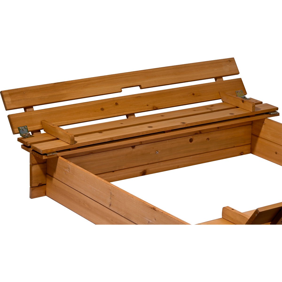 dobar Sandkasten mit Sitzbänken 118 x 118 x 21 cm braun Bild 5