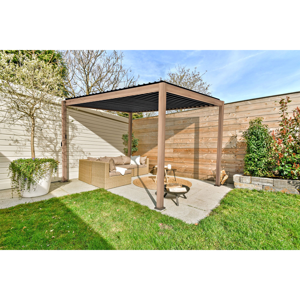 Pergola 111 Deluxe Dark Oak Holzoptik 300 x 250 x 400 cm Bild 4