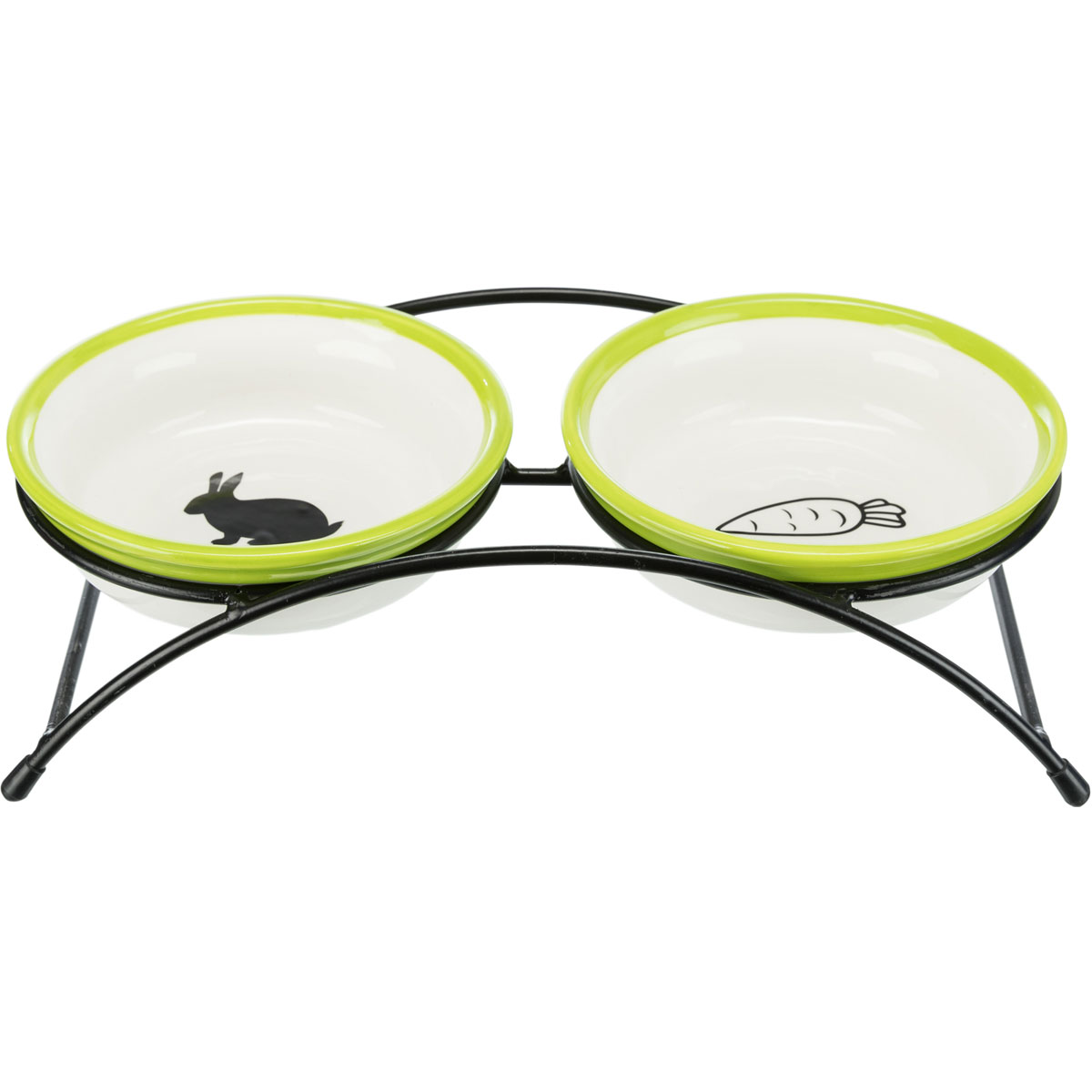 Trixie Napf-Set Keramik/Metall 2 x 300 ml 13 cm weiß/grün