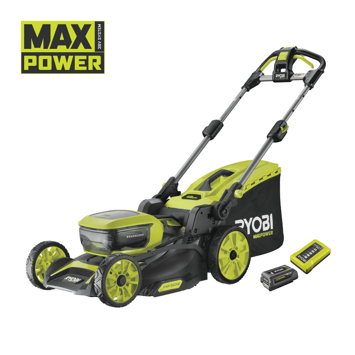 Ryobi  Akku-Rasenmäher RY36 LMXSP46A-150 46 cm inkl 5,0 Ah Akku u Ladegerät selbstfahrend