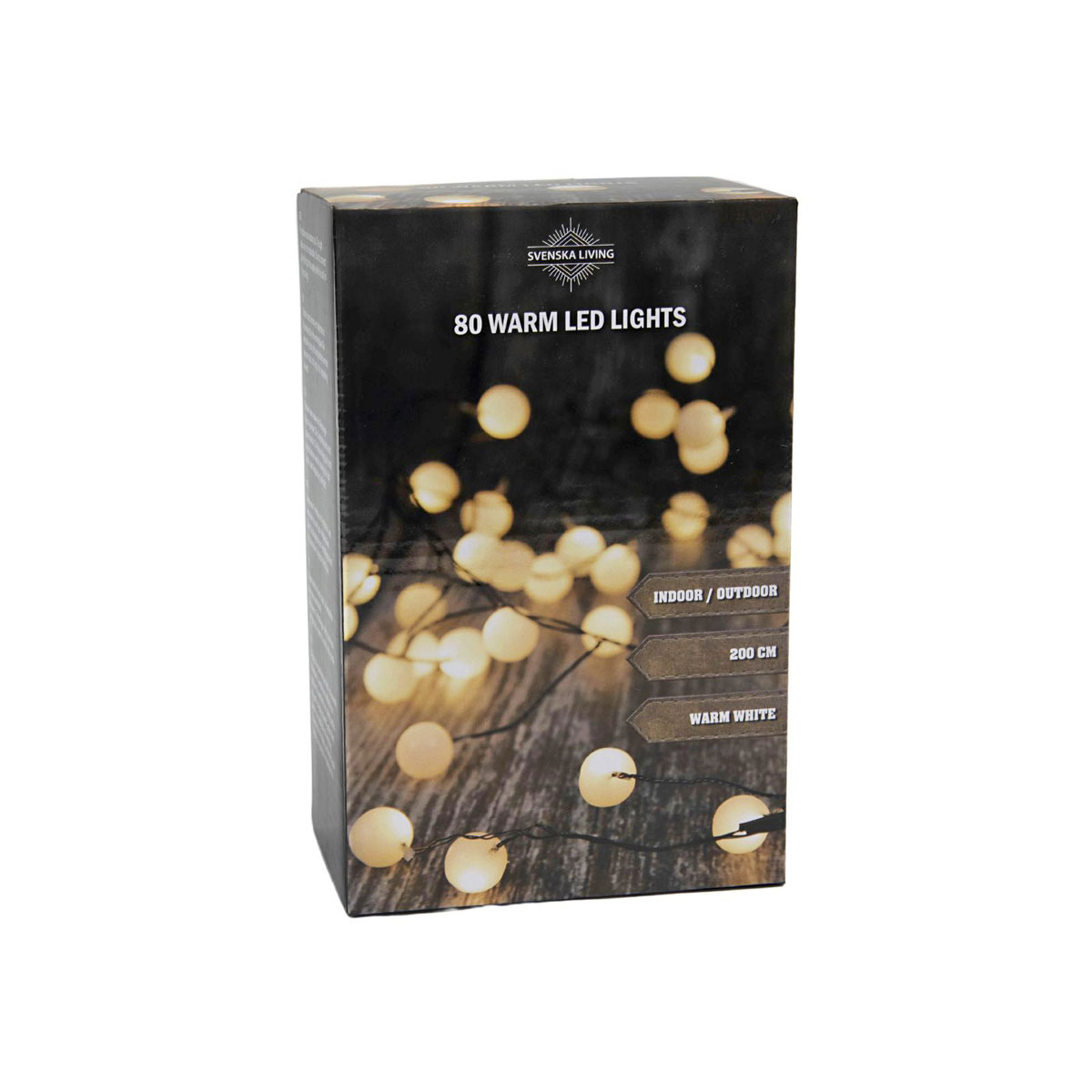 Clusterlichterkette Kugeln 80 warmweiße LEDs 2 Meter