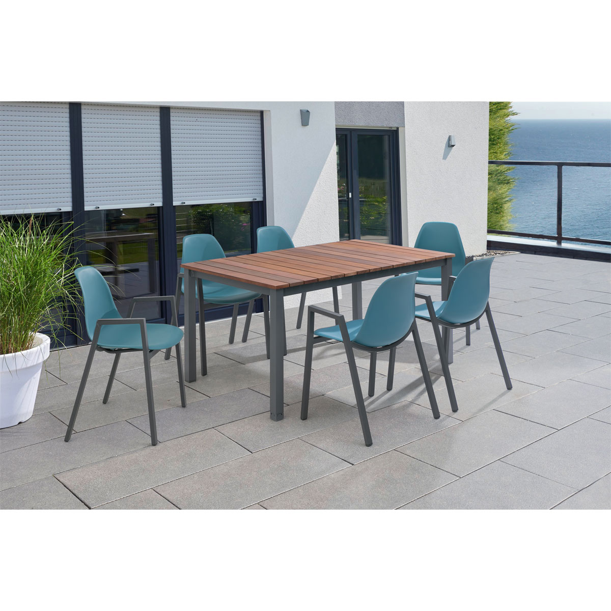 Greemotion Testrut Dining-Set „Mackay/ Windsor“, 7-teilig, petrol  Bild 2