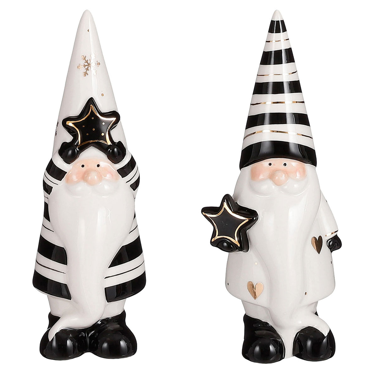 Weihnachtsmann weiß/schwarz 7,5 x 6 x 18 cm Bild 1