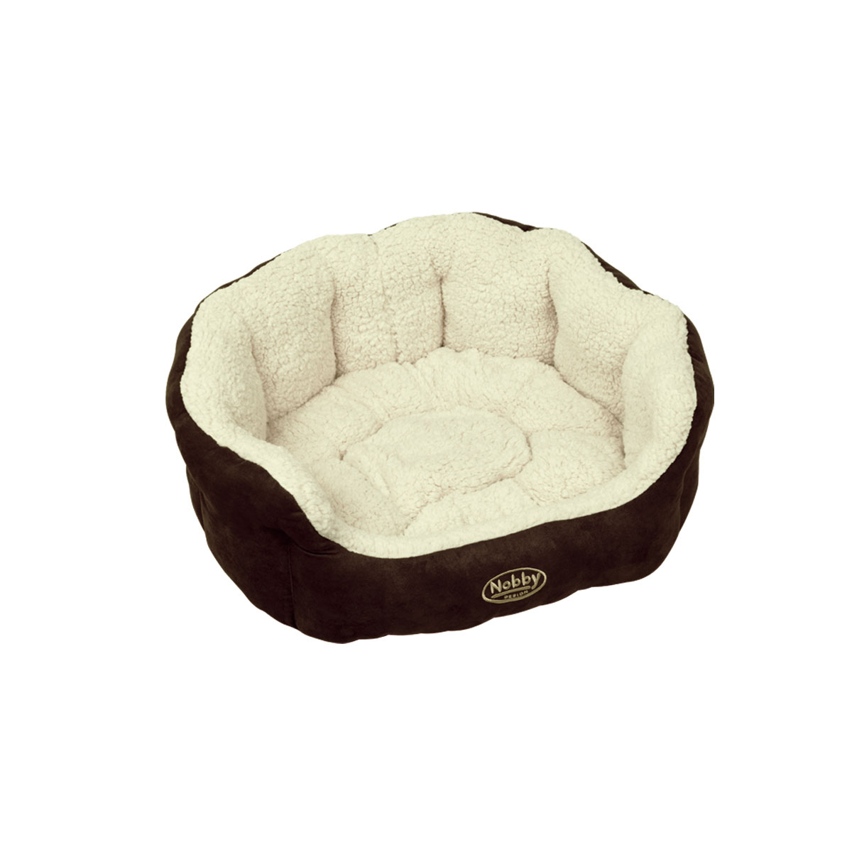 Nobby Komfortbett Taika 65 x 57 x 22 cm braun/ wollweiß