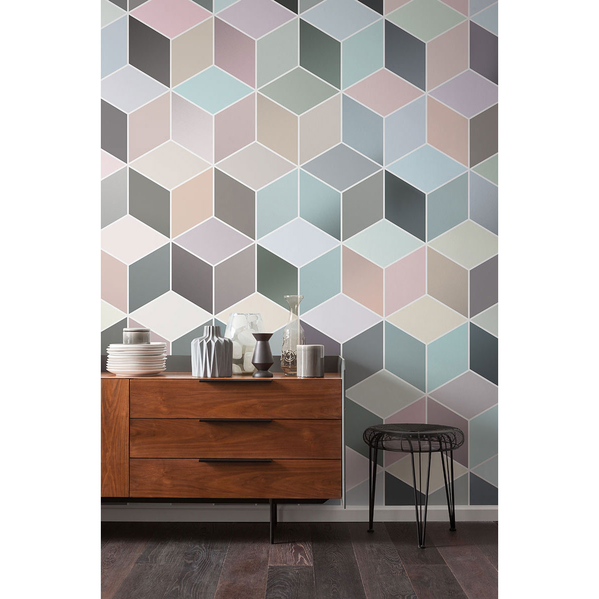 Komar  Vlies Fototapete Cubes Pastel 200x250 cm