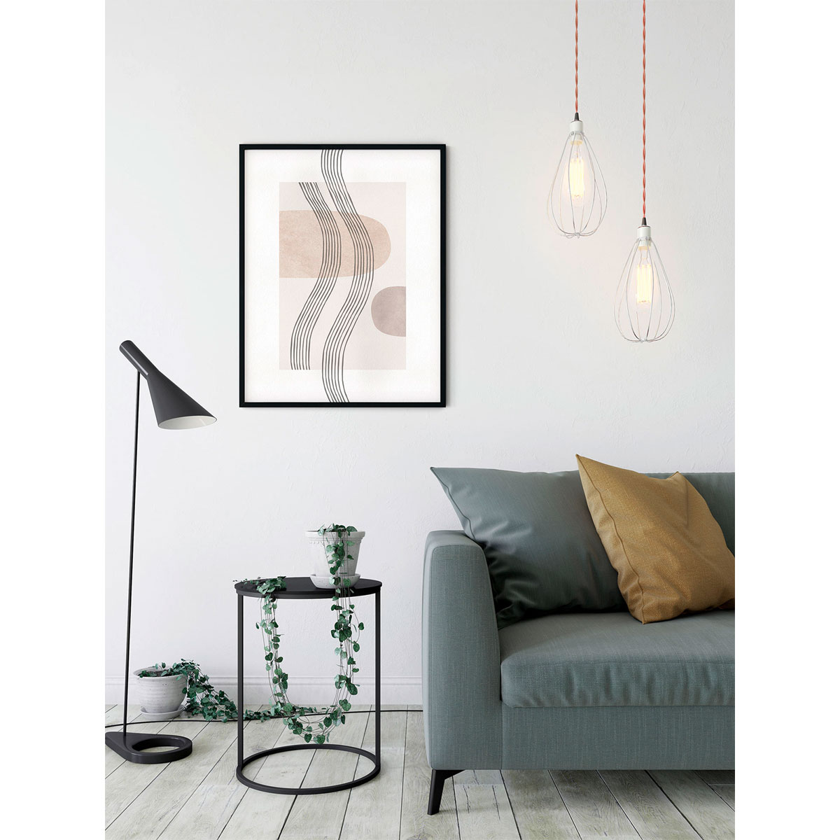 Komar  Wandbild Line Art Waves 40x50 cm