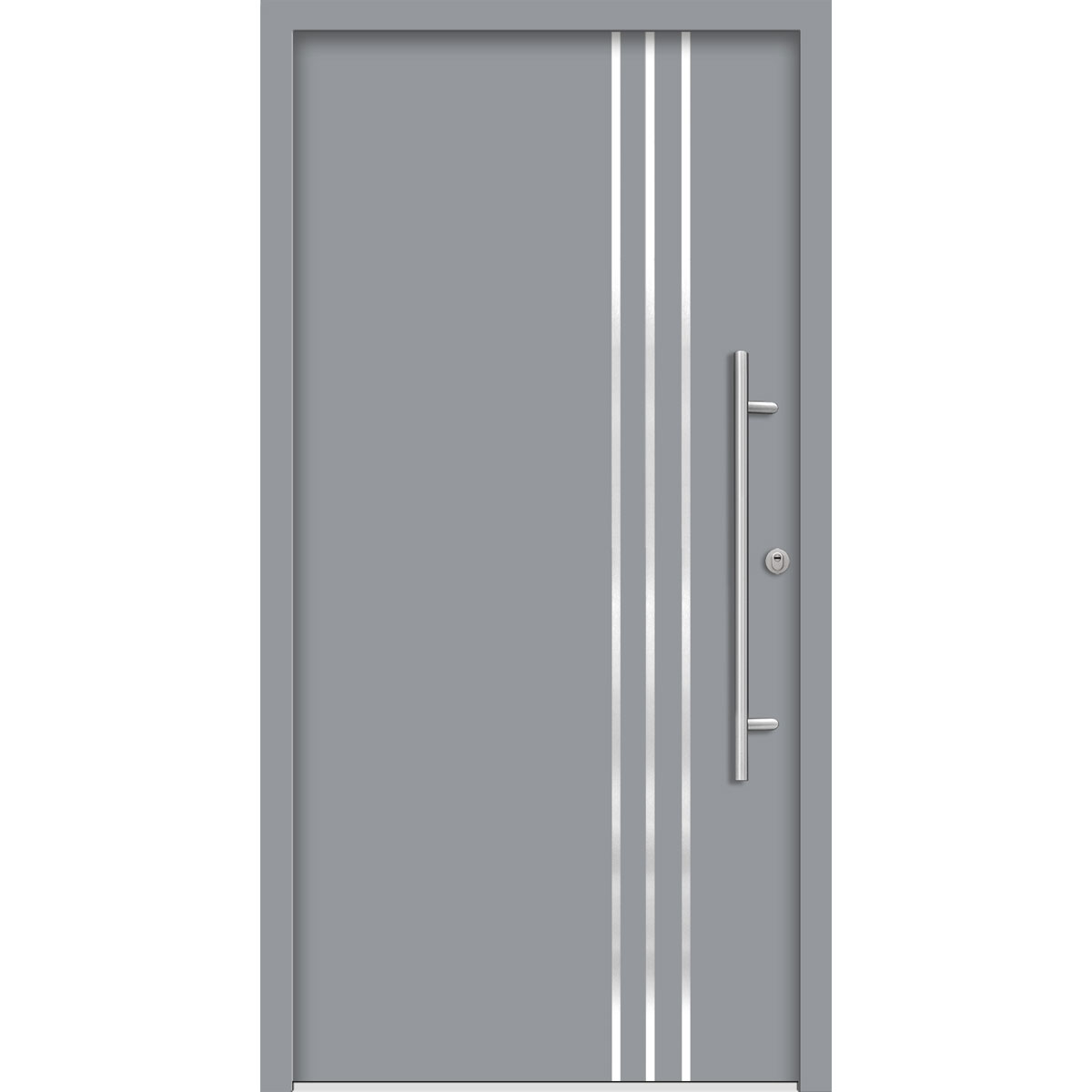 SplenDoor  Premium-Haustür Passivedoor Kalmar RC2 energiesparend einbruchsicher grau 100 x 200 cm rechts Bild 1