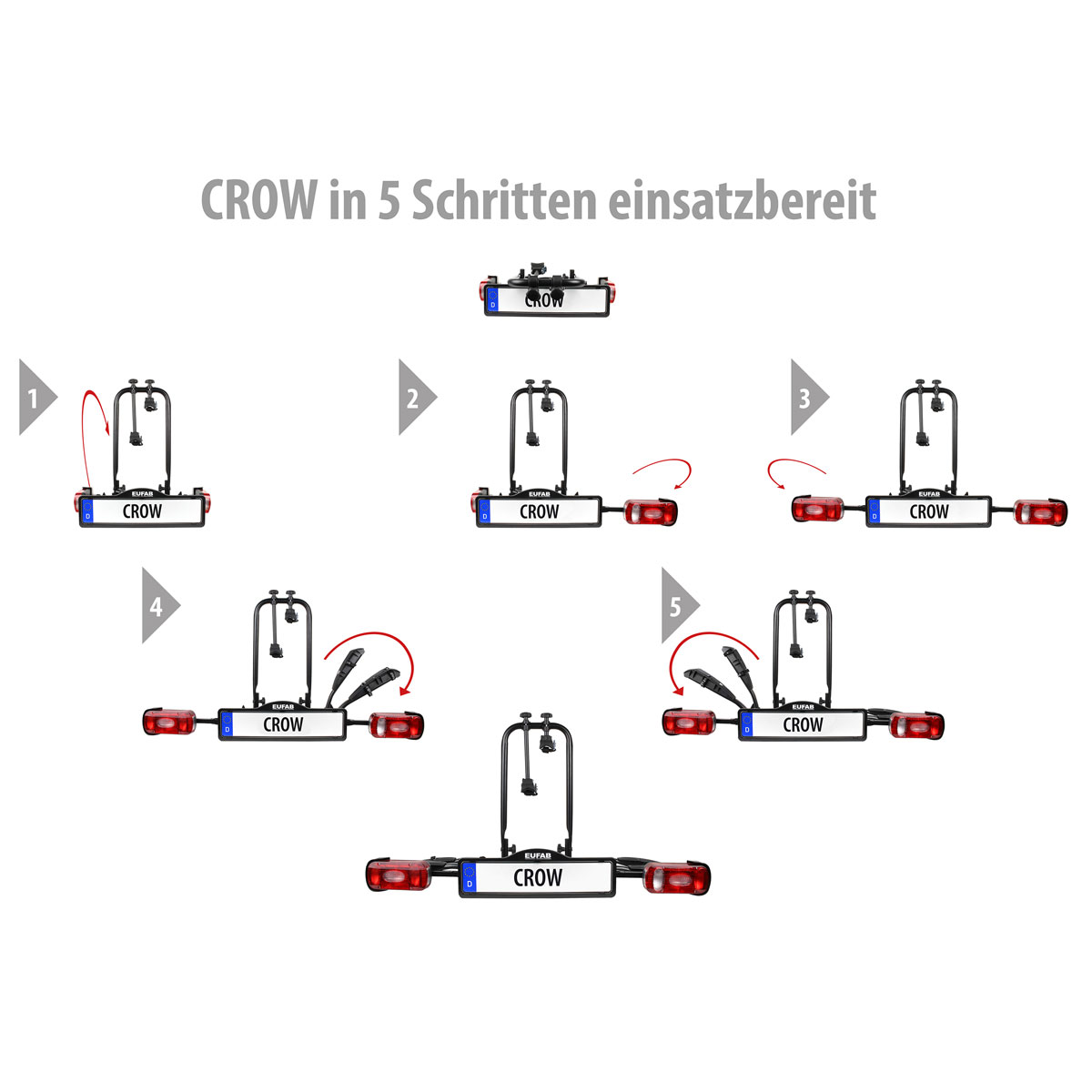 EUFAB Fahrrad-Kupplungsträger Crow für 2 Fahrräder Bild 7