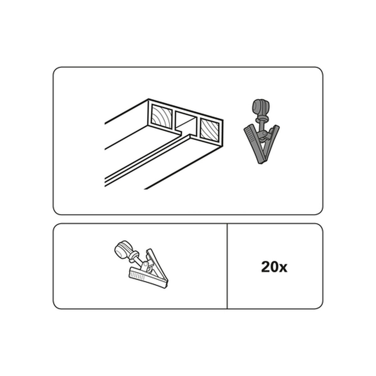 Gardinia Rollring mit Klammer weiß Bild 2