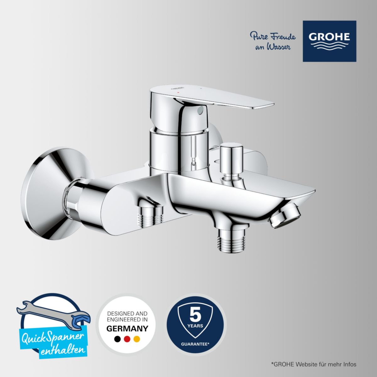 Grohe Einhand-Wannenbatterie Start Edge chrom 15 x 16,8 cm Bild 2